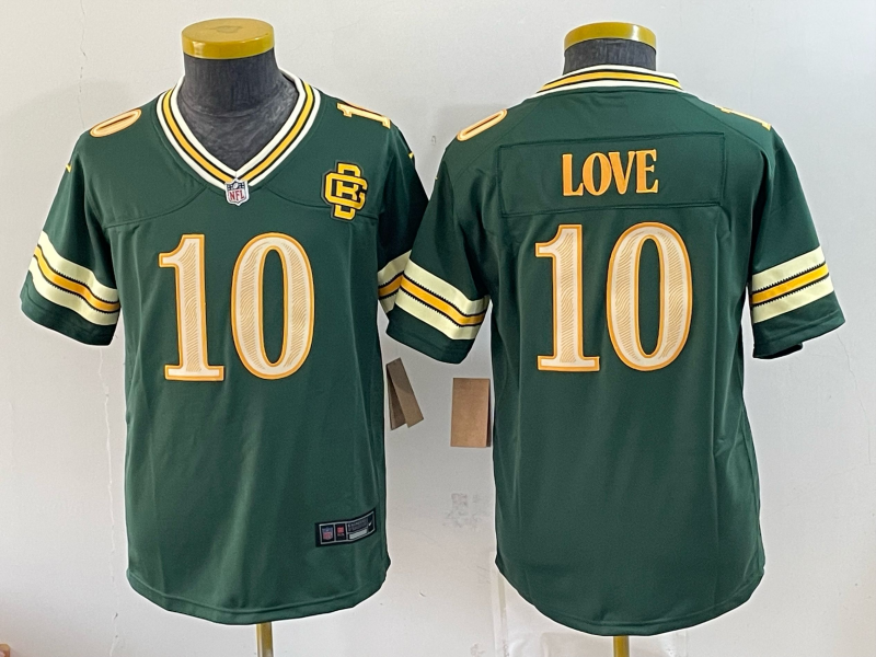 Youth Green Bay Packers #10 Love green Nike Game 2026 NFL Jersey 093004->milwaukee brewers->MLB Jersey